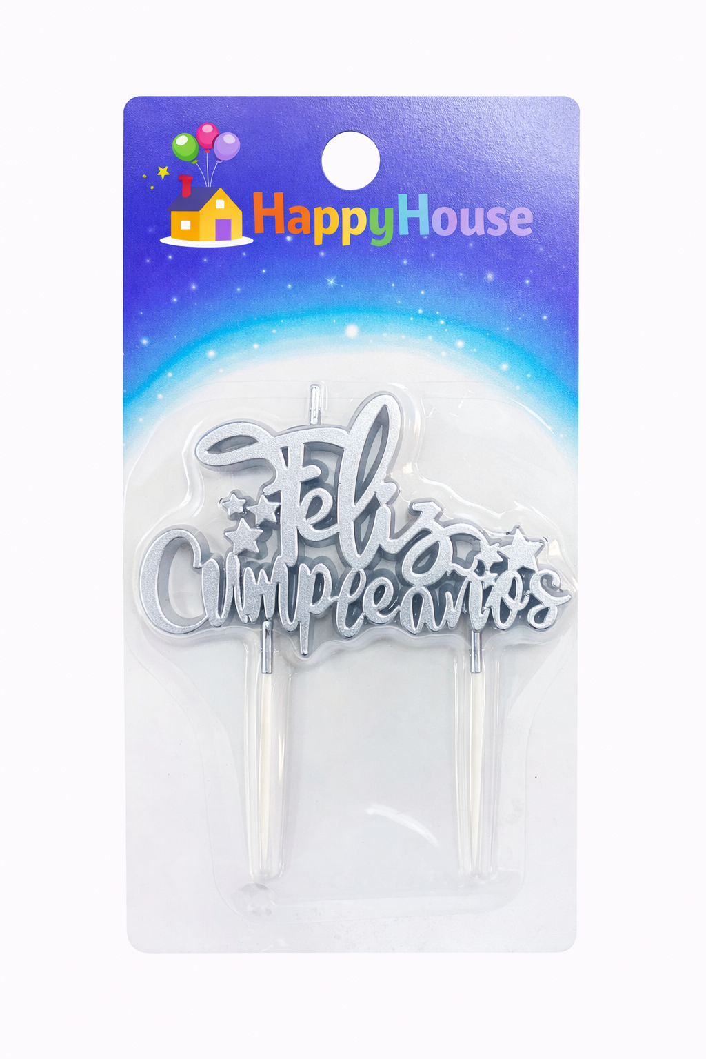 Vela Placa Feliz Cumpleaños - Plateada