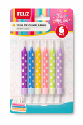 Vela Espiral Multicolor - 6 unidades