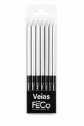 Vela Cromada  Plateada - 6 Unidades