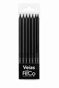 Vela Cromada Negra - 6 Unidades