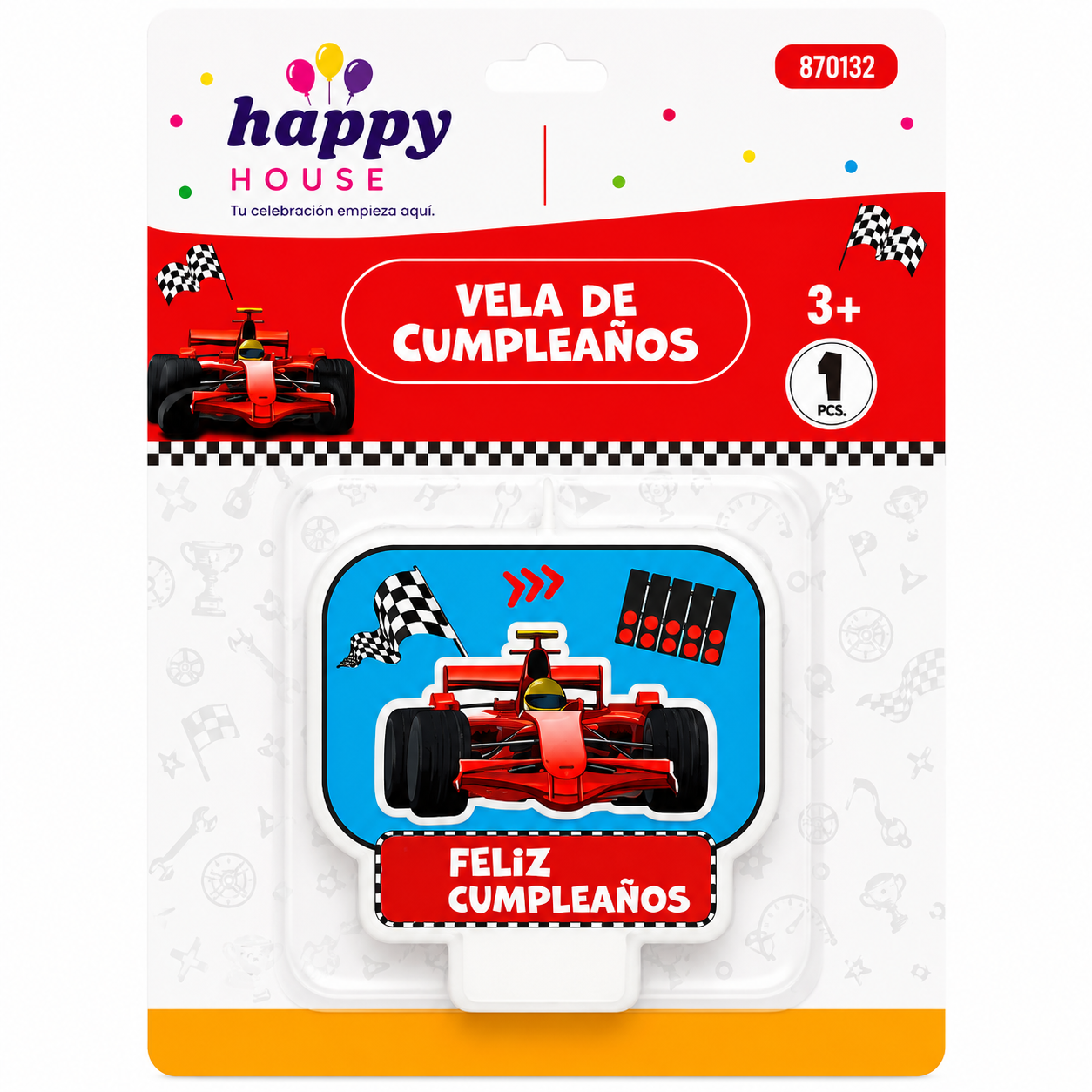 Vela de Cumpleaños Auto de Carreras