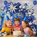 Set De Globos Azul Y Plata Para Arco Orgánico