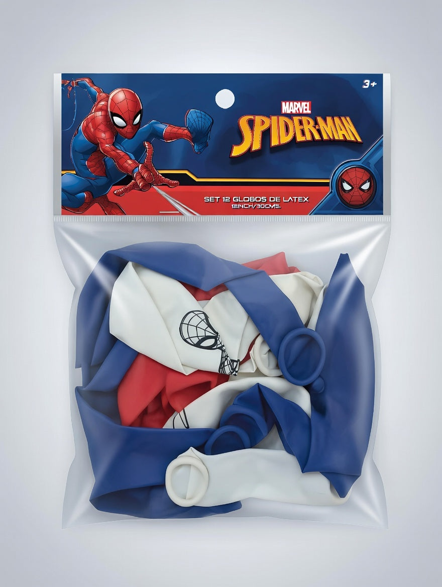 Pack Cumpleaños Fiesta Temática Hombre Araña Para 12 Niños
