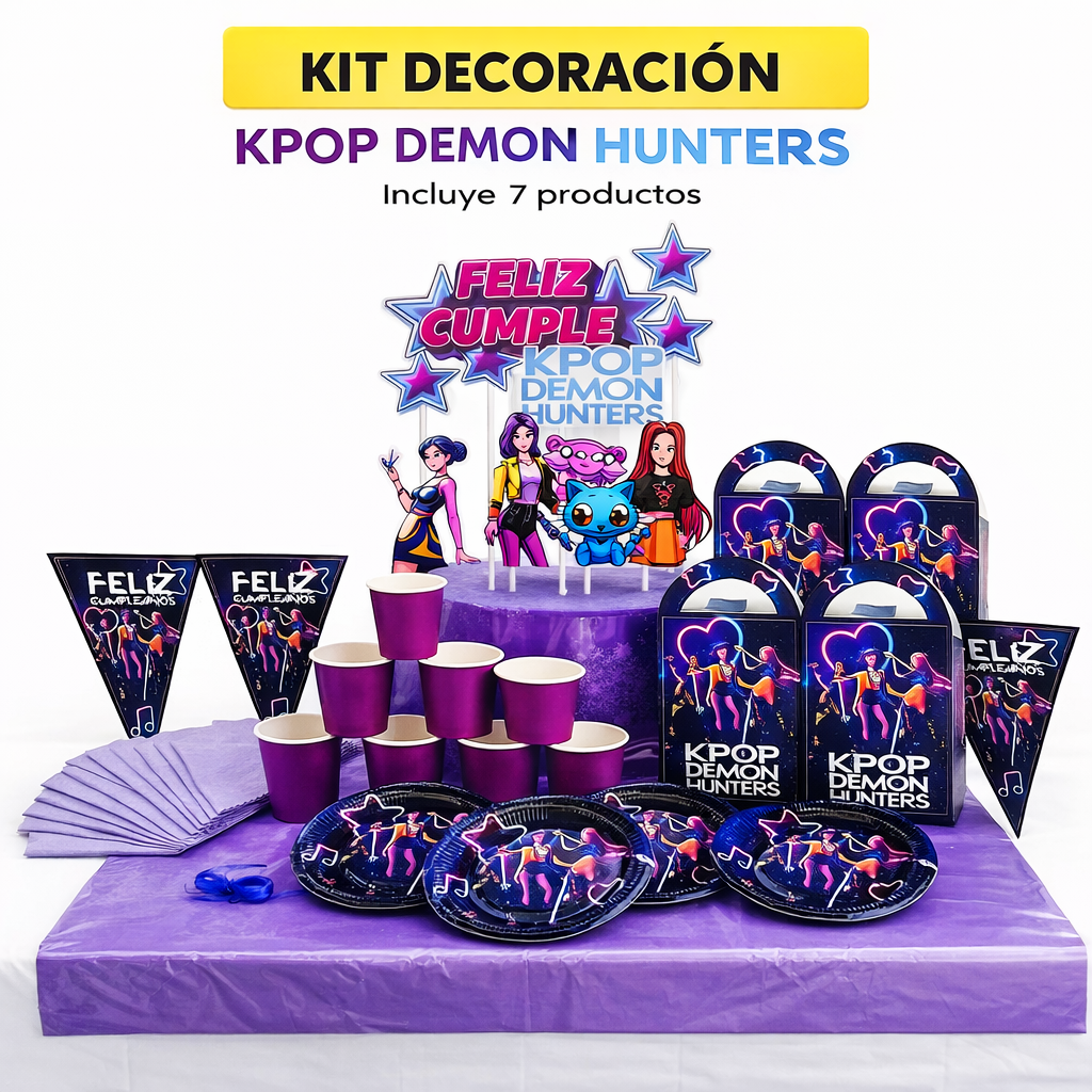 Kit Decoración Cumpleaños Guerreras K-pop Decoración