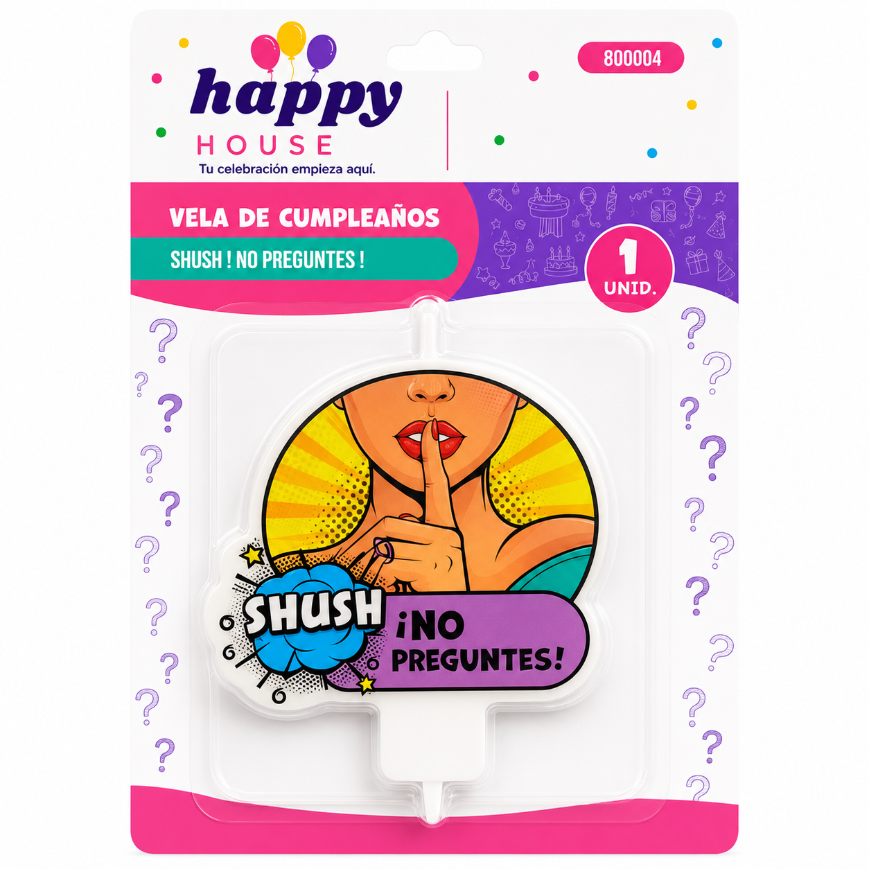 Vela de Cumpleaños Shush No Preguntes