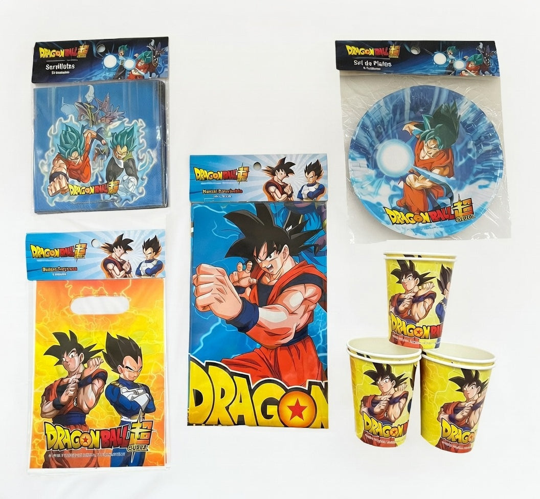 Pack Fiesta Dragon Ball Cumpleaños Para 12 Niños