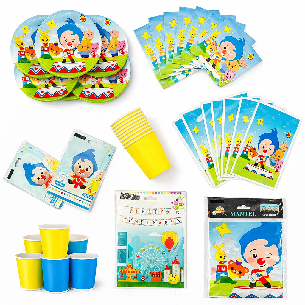 Kit Cumpleaños Plim Plim Fiesta Infantil 20 Personas