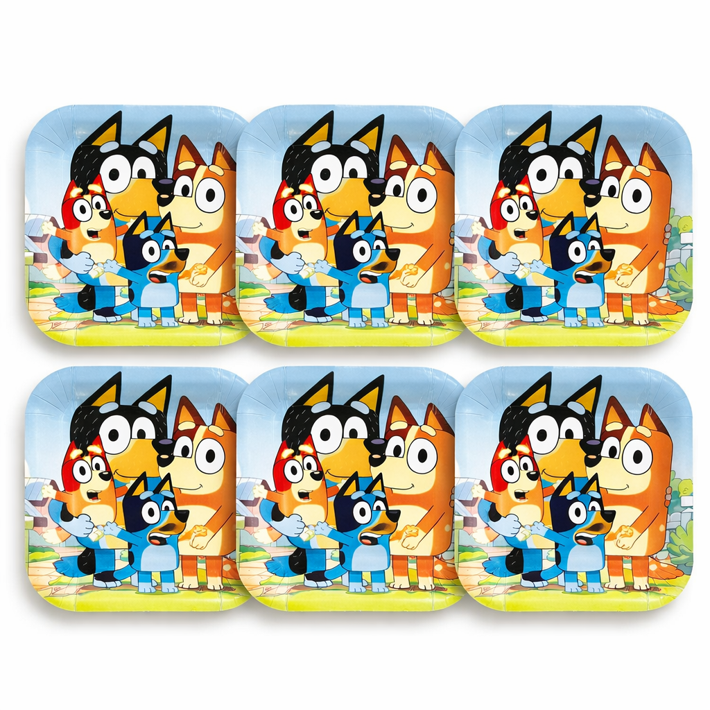 Kit Decoración Fiesta Bluey Para 12 Personas Con Globos