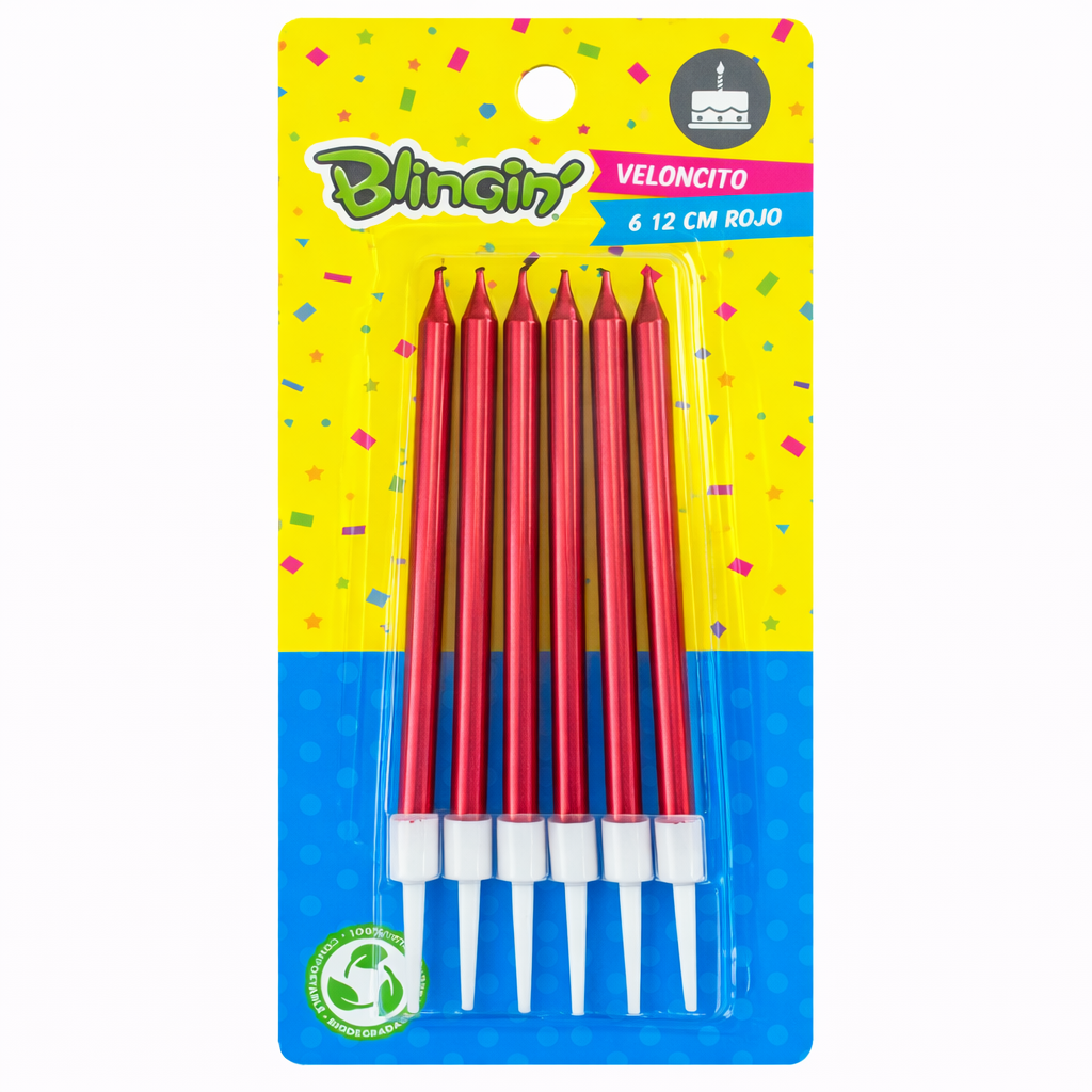 Veloncito Metalizado Rojo - 6 unidades