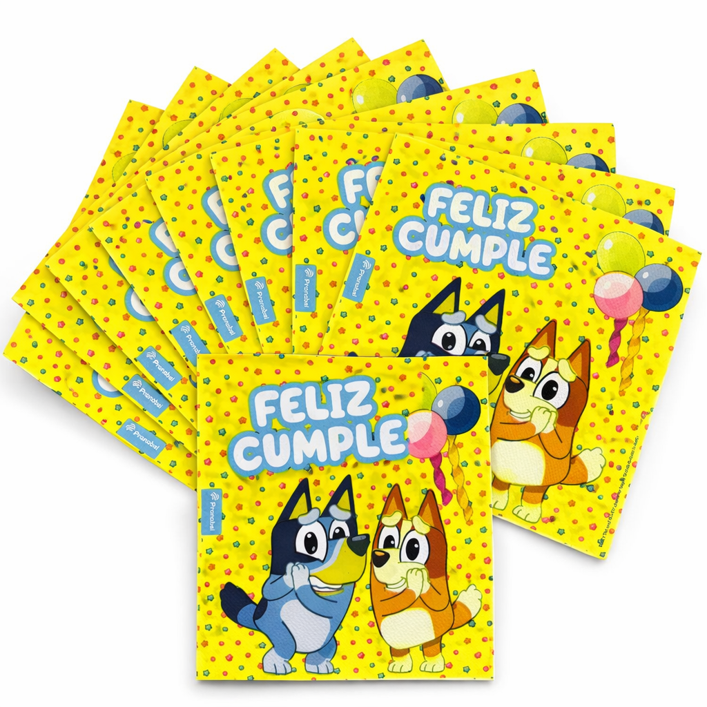 Kit Decoración Fiesta Bluey Para 12 Personas Con Globos