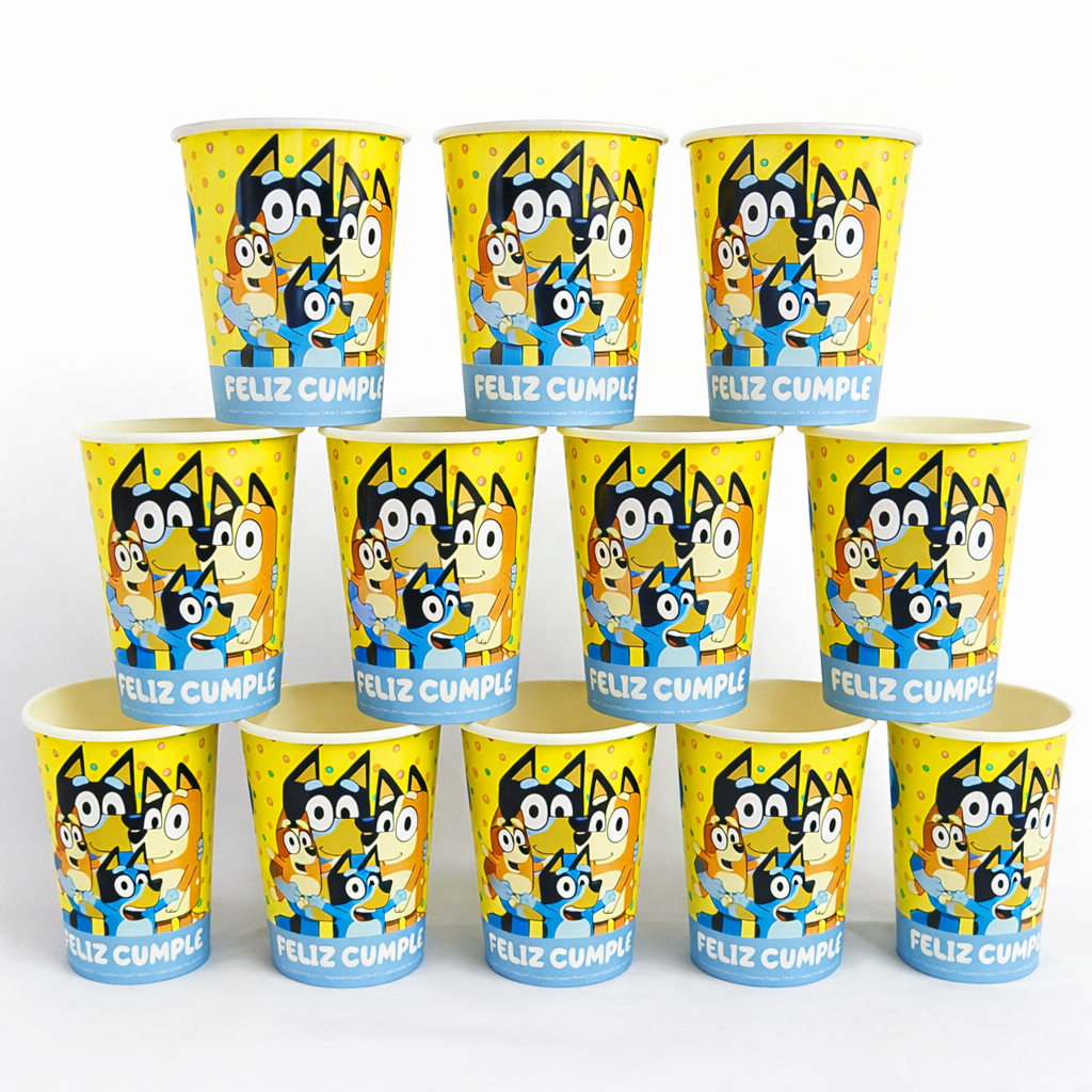 Kit Decoración Fiesta Bluey Para 12 Personas Con Globos