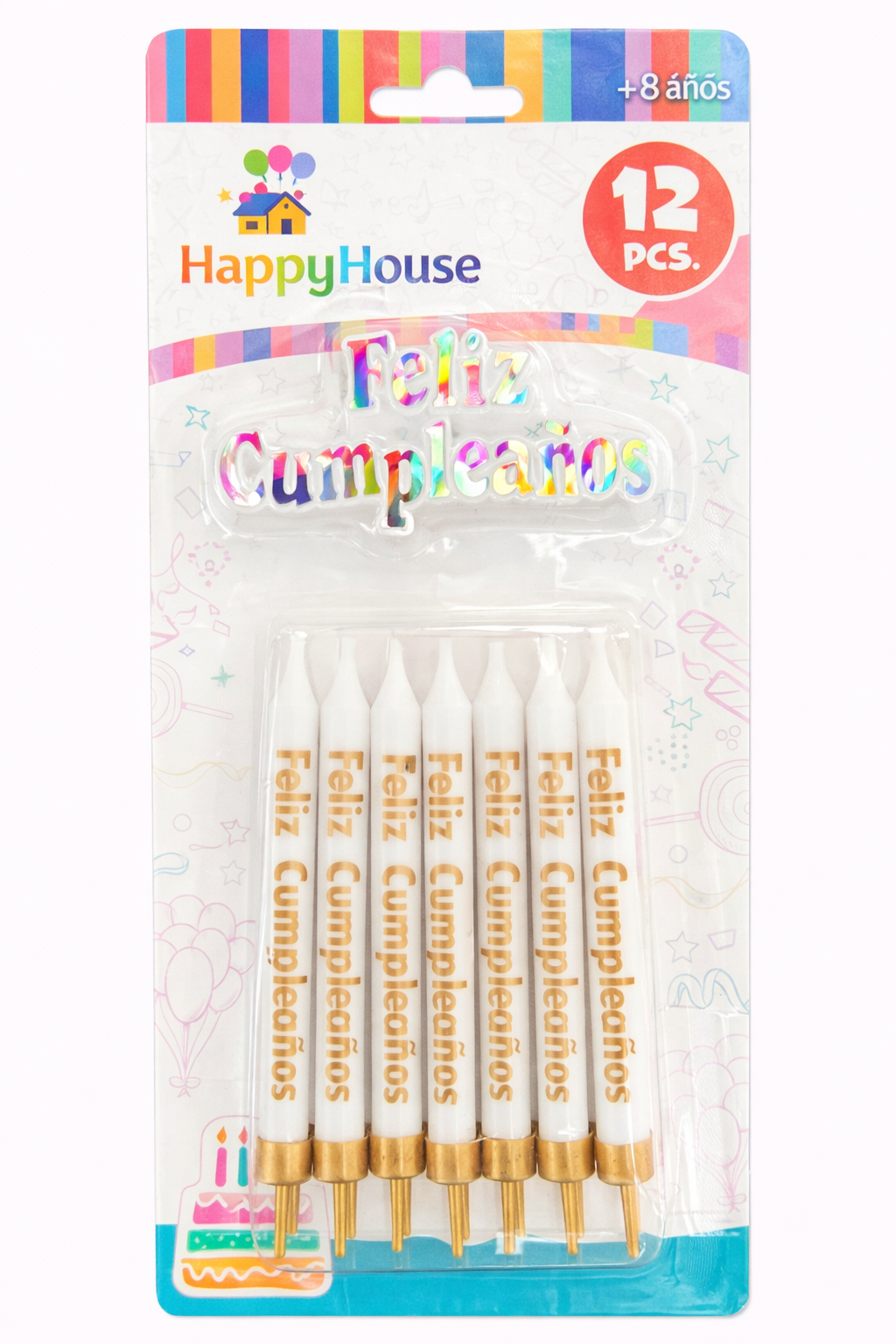 Vela con Placa Blanca - 12 unidades