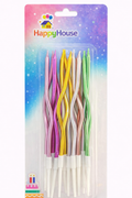 Vela Ondulada Multicolor - 12 unidades