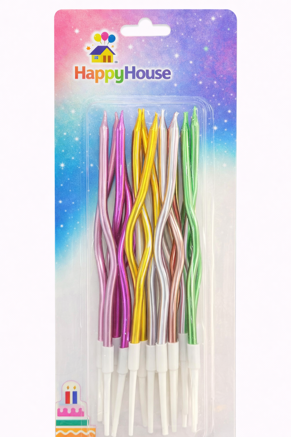 Vela Ondulada Multicolor - 12 unidades