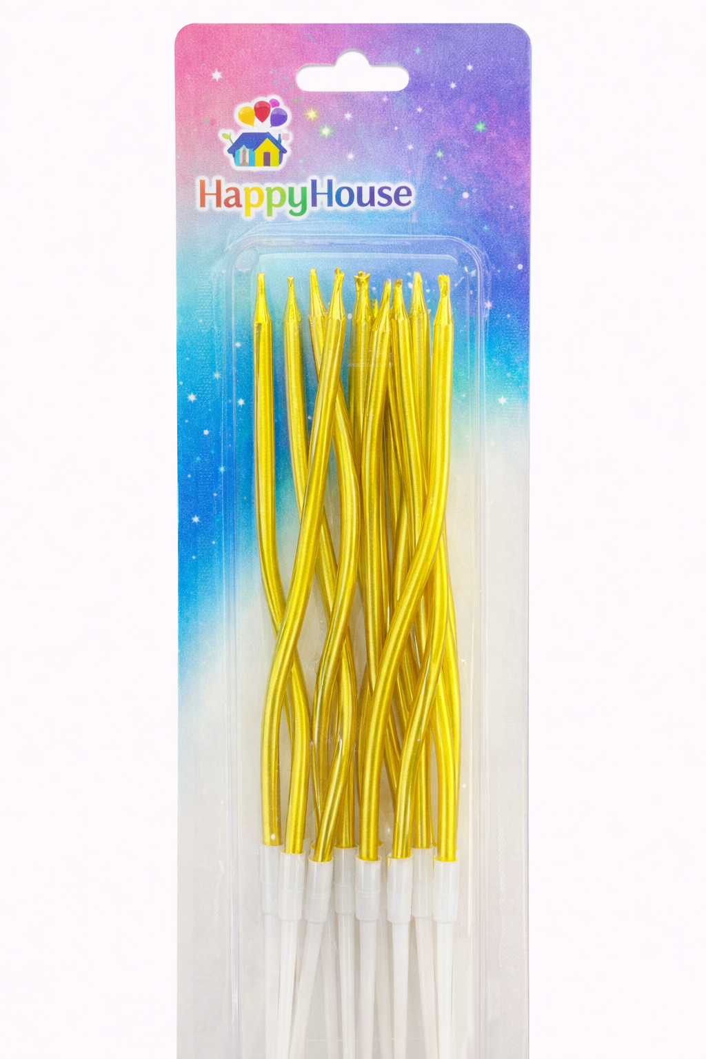 Vela Ondulada Dorada - 12 unidades