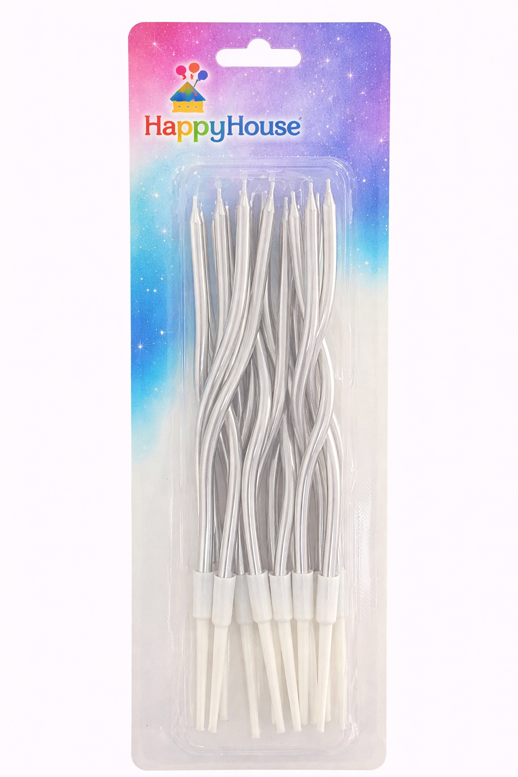 Vela Ondulada Plateada - 12 unidades