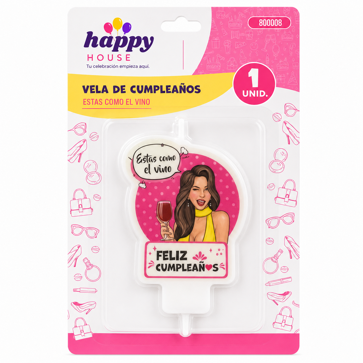 Vela de Cumpleaños Estás Como el Vino